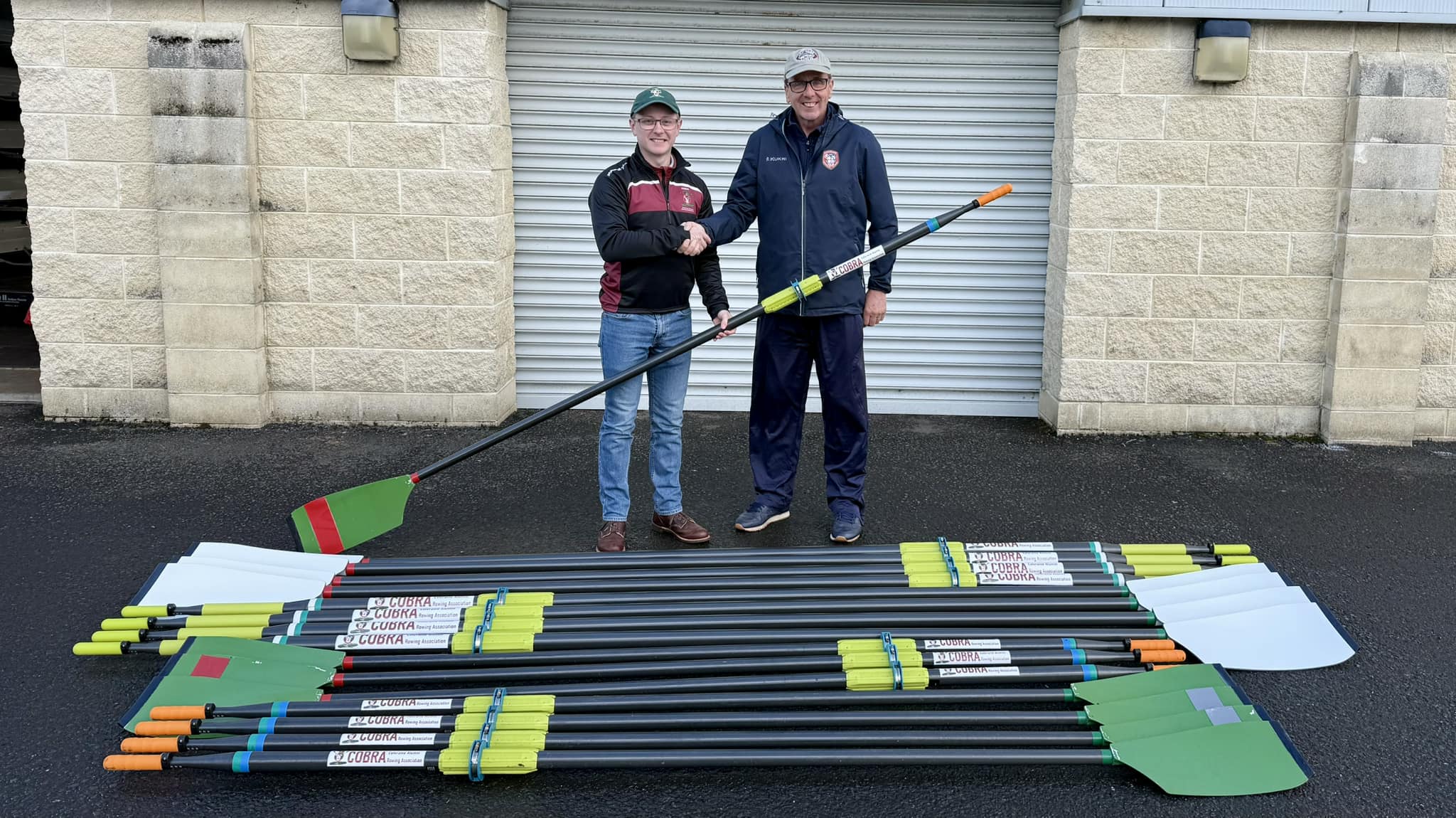 The oars being presented to the Jeremy